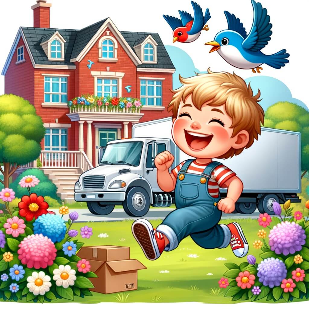 Une illustration pour enfants représentant un petit garçon curieux qui rencontre un nouveau voisin et découvre la diversité dans le jardin de leur quartier.